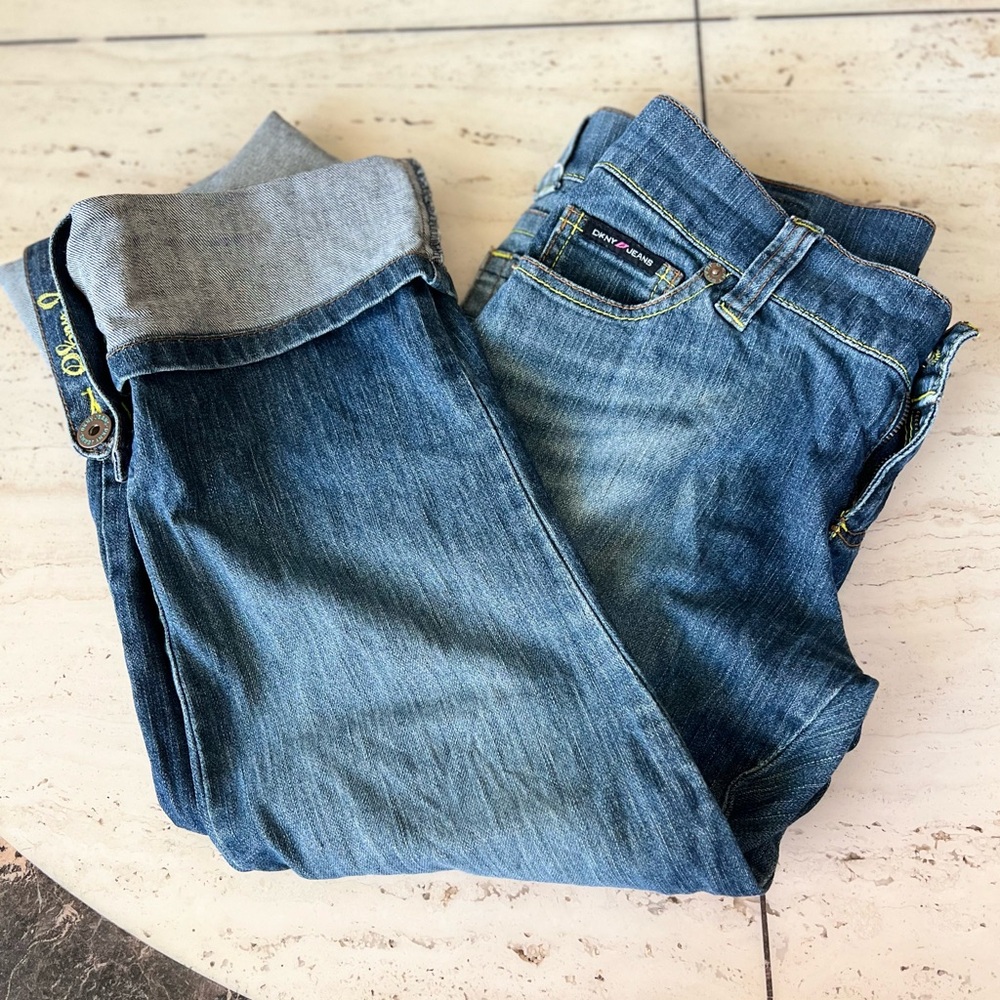 Vintage DKNY Women's Cropped Denim Boyfriend Jeans